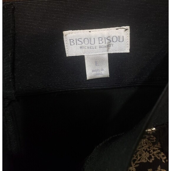 BISOU BISOU BLACK/GOLD COTTON KNIT LEGGINGS, Size Large, Worn Once - Picture 3 of 4